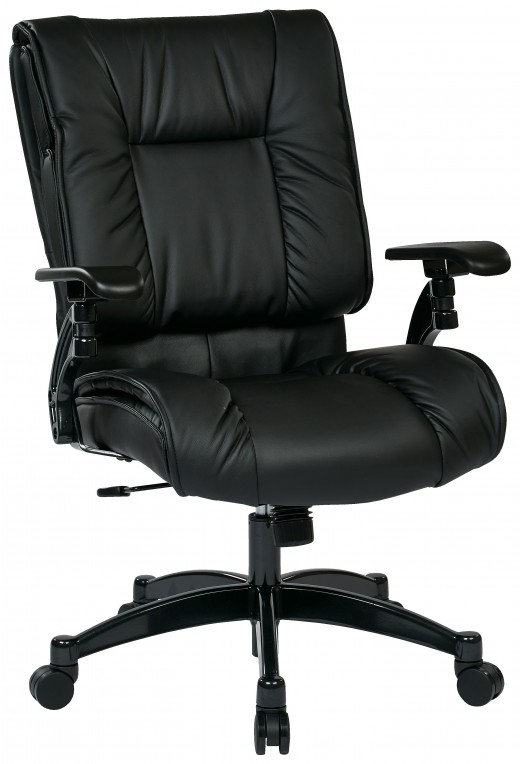 Black Bonded Leather Conference Chair