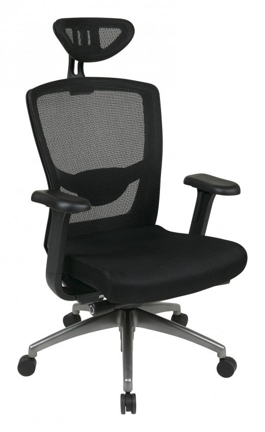 Executive Black ProGrid? Back Chair with Headrest