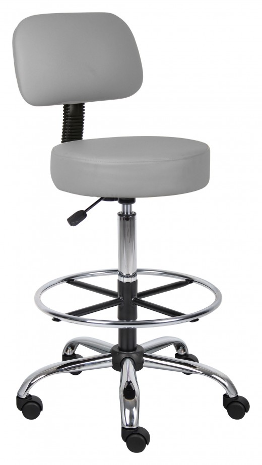 Caressoft Medical/Drafting Stool W/ Back Cushion