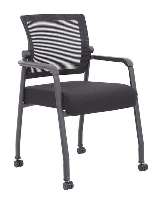 Mesh 4-Legged Guest Chair w/Casters