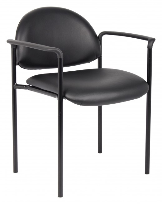 Black Vinyl Stacking Guest Chair