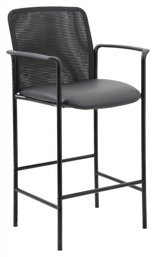 Contemporary Mesh Counter Stool, Black