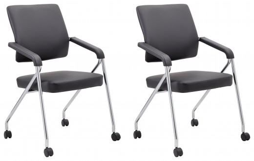 Black Caressoft Plus Training Chair With Chrome Frame,2 In A Box