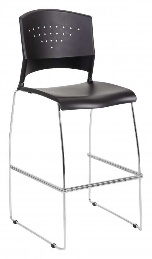 Black Stool With Chrome Frame