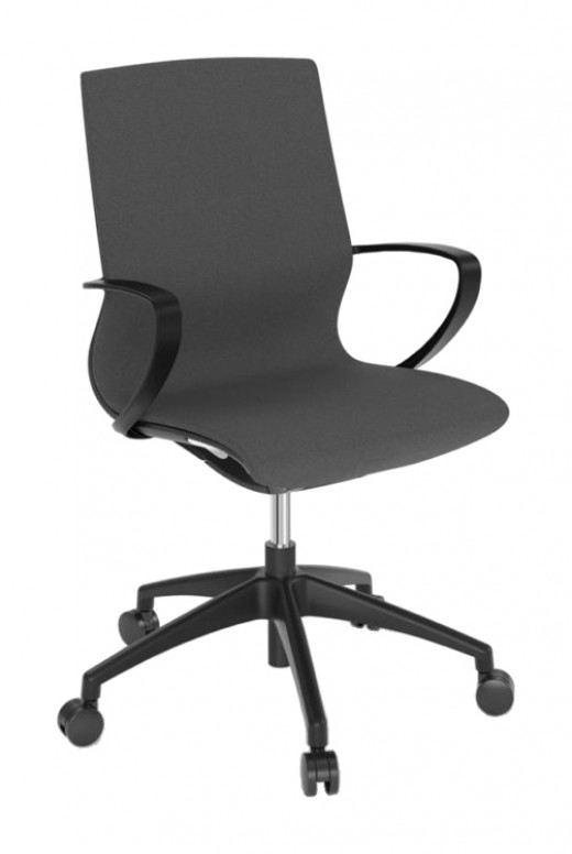 Marics Gray Fabric Executive Mid Back Chair