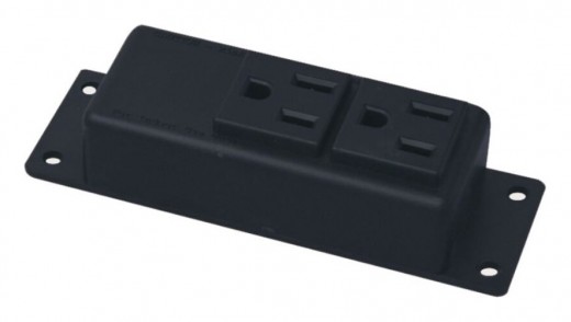 Power Strip, 10' cord, Black Finish