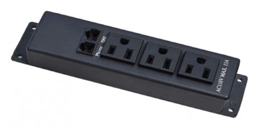 Power Strip, 10' Cord, Black Finish