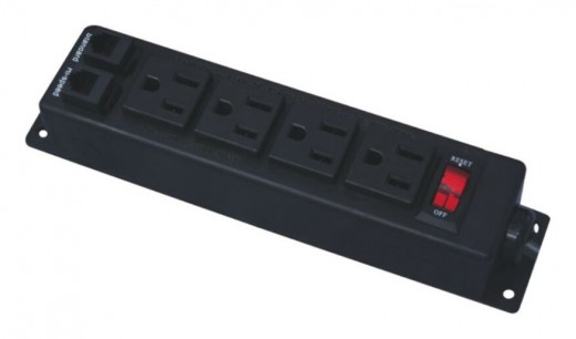 Power Strip, 10' cord, Black Finish