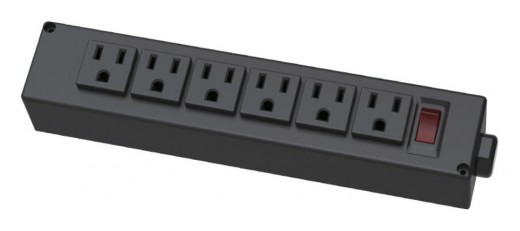 Power Strip, 10' cord, Black Finish