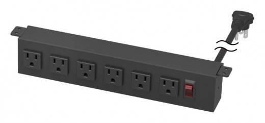 Power Strip, Surge Protection, 10' cord, Black Finish