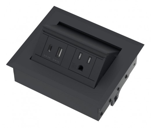 Hide-A-Dock, 120V AC, USB-A, USB-C