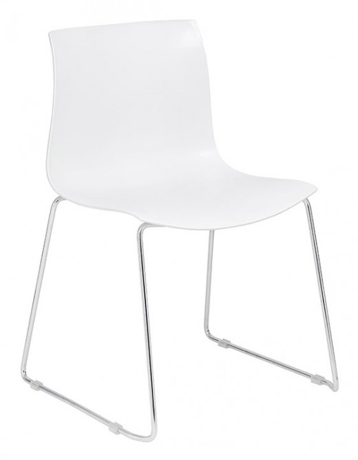 White Guest Chair With Chrome Frame 4 Pcs Pack