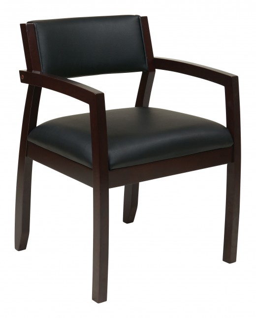 Napa Espresso Guest Chair With Upholstered Back