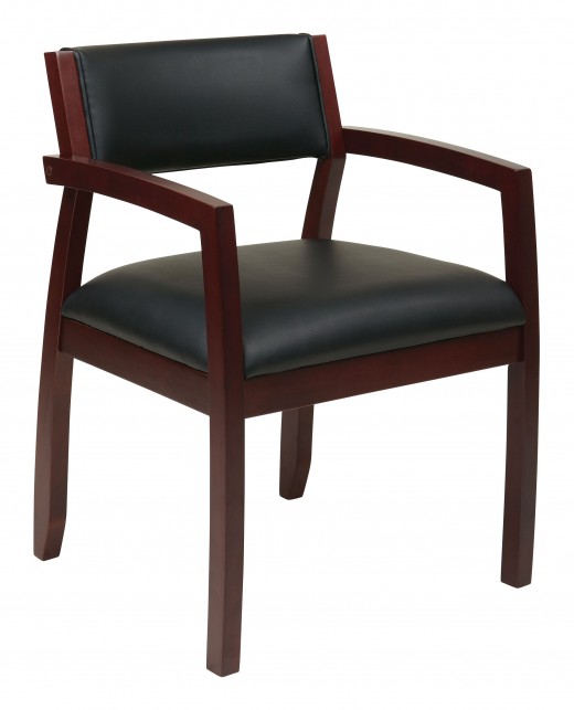 Napa Mahogany Guest Chair With Upholstered Back