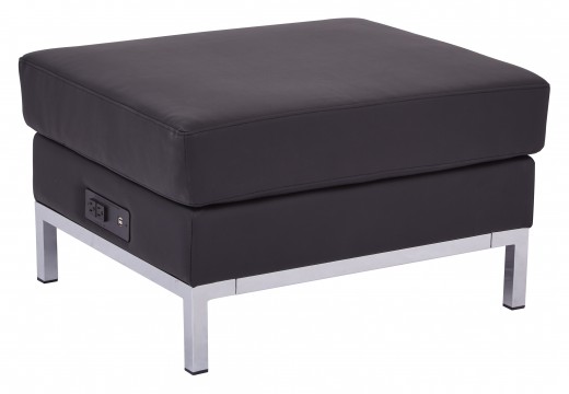 White AC/USB Charging  Ottoman