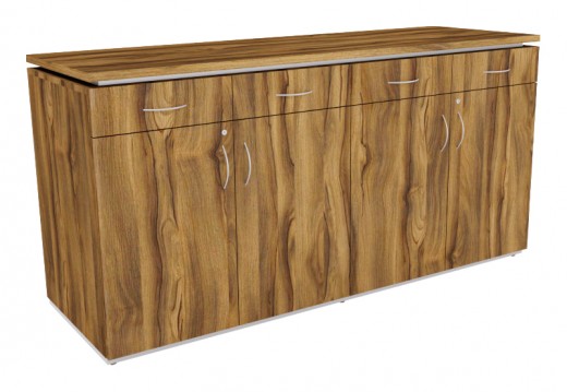 72 x 24 x 36 - Buffet Credenza 4-Box Drawers, 4 Hinged Doors - MMH3S Handles