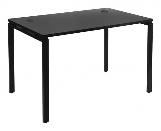 48 Writing Desk with Black Laminate Top and Black Finish Metal Legs