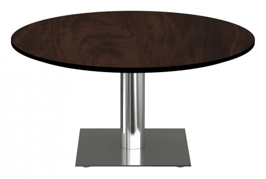 19W x 19D x 36H - Carina Round Table, Knife Edge Bevel, Polished Chrome Base