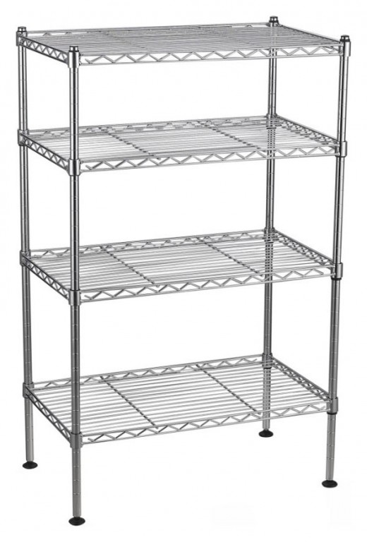 4 Shelf Chrome Wire Storage Unit - 20W x 12D x 32H