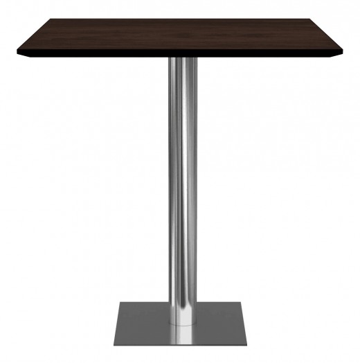 Carina Square Table, 42 High, 36 Each Side, Knife Edge Bevel, Polished Chrome Base