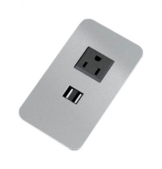 Grommet Mounted Flush Rectangular Electrical/Communication Module - 3.75W x 2.25D x 3.125H