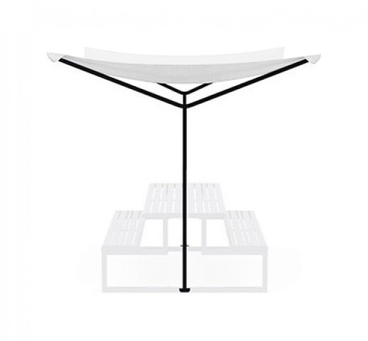 135 x 91 x 88 - Miami Sun Shade with White Canvas