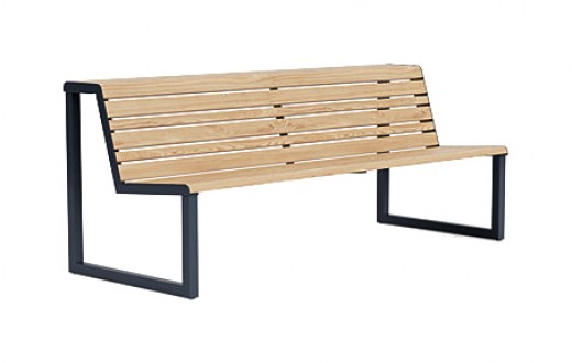 79W x 24D x 32H - Bench with Double Seat in Faux Wood Look