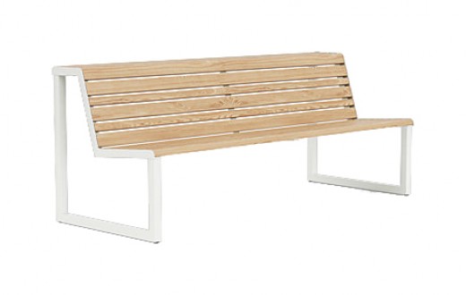 79W x 24D x 32H - Bench with Double Seat in Faux Wood Look