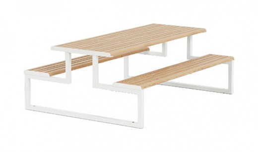 79W x 61L x 30 - Picnic Table in Faux Wood Look