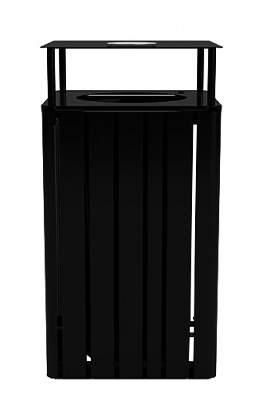 19W x 19D x 38H - Litter Bin with Lid in Dipped-Look Color