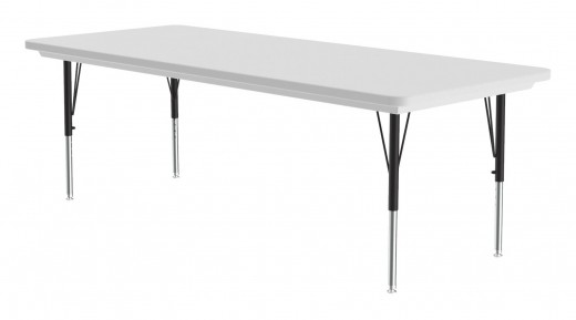 Height Adjustable Anti-Microbial Plastic Folding Table