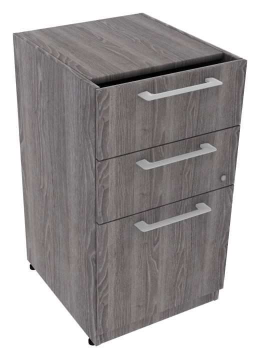 B/B/F Pedestal Drawers w/Aluminum Handles - 15W x 18'D x 28H