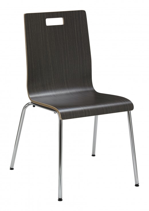 20.5 x 21 x 34 - Laminate Cafe Chair with Chrome Base