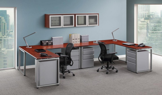 2 Person Office Desk with Storage