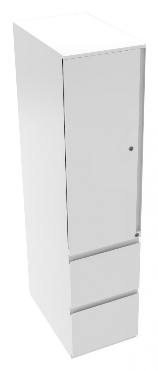 Tower With Storage Cabinet-opens to the left, file file, 15w x 63-1/2h x 24d