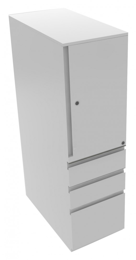 Tower With Storage Cabinet-opens to the right, box box file, 15w x 51-1/2h x 24d