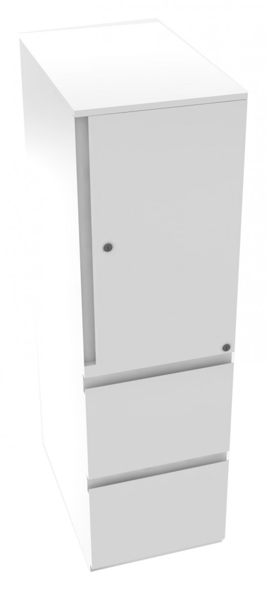 Tower With Storage Cabinet-opens to the right, file file, 15w x 51-1/2h x 24d