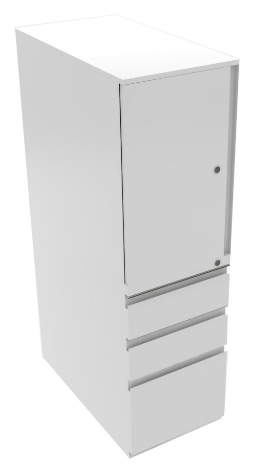 Tower With Storage Cabinet-opens to the left, box box file, 15w x 51-1/2h x 24d