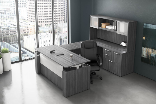 U Shaped Height Adjustable Executive Desk