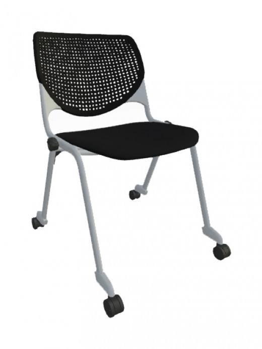 21.25 x 21.5 x 31 - Armless Stacking Chair on Casters