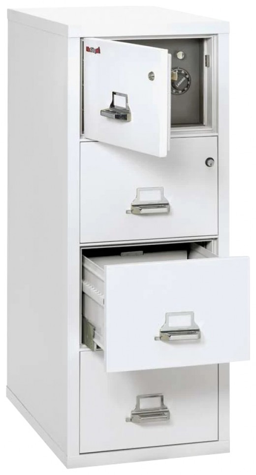 4 Drawer Vertical File Cabinet, Legal Size w/Hidden Top Drawer Safe - 16W x 32D x 53H