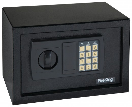 Small Personal Safe w/Electronic Keypad Lock, 0.3 Cubic Ft., Black - 13W x 8D x 8H