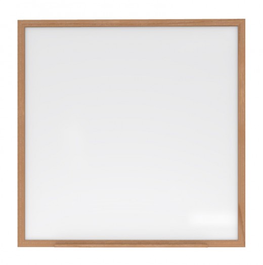 4'x4' Wood Frame Porcelain Magnetic Whiteboard, 1 Marker, 1 Eraser