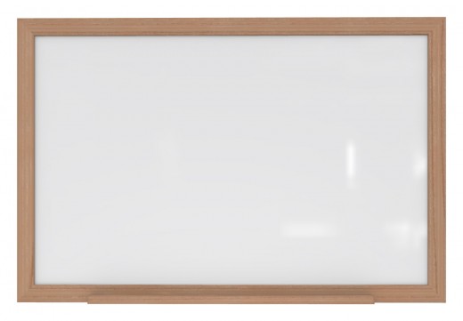 4'x5' Wood Frame Porcelain Magnetic Whiteboard, 1 Marker, 1 Eraser