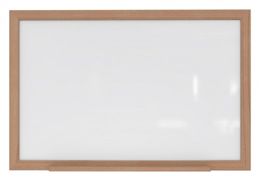 4'x6' Wood Frame Porcelain Magnetic Whiteboard, 1 Marker, 1 Eraser