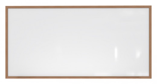 4'x8' Wood Frame Porcelain Magnetic Whiteboard, 1 Marker, 1 Eraser