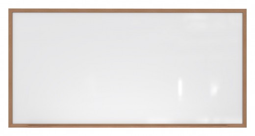 4'x10' Wood Frame Porcelain Magnetic Whiteboard, 1 Marker, 1 Eraser