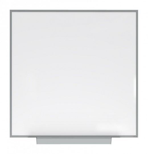 4'x4' Aluminum Frame Premium Porcelain Magnetic Whiteboard - 1 Marker, 1 Eraser