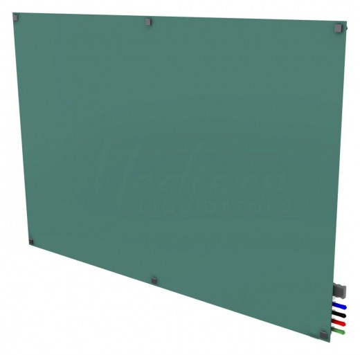 4'x6' Harmony Magnetic Glass Board, Square Corners, 4 Rare Earth Magnets, 4 Markers, 1 Eraser