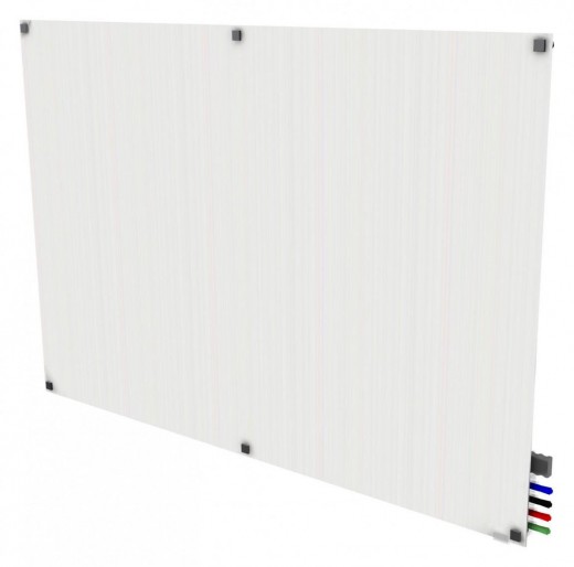 4'x6' Harmony Magnetic Glass Board, Square Corners, 4 Rare Earth Magnets, 4 Markers, 1 Eraser